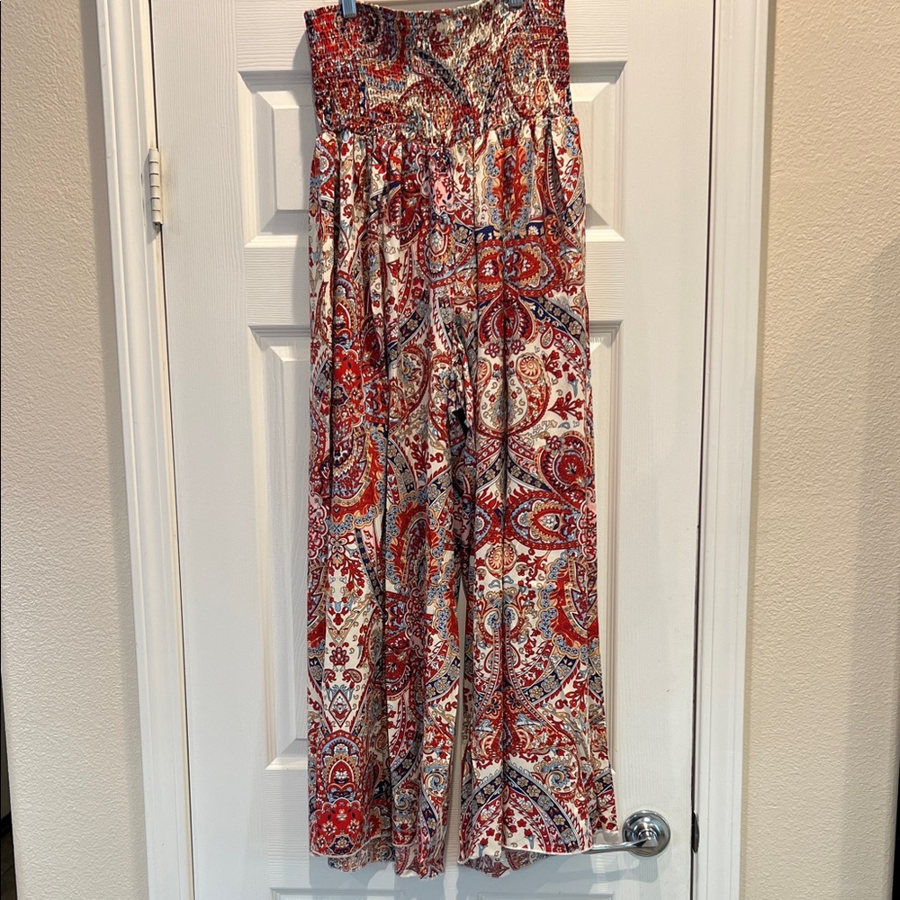 Paisley Print Wide-Leg Pants or romper